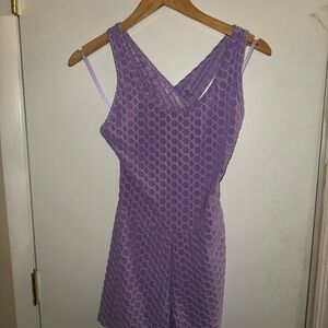 Purple Sleeveless Textured Dress